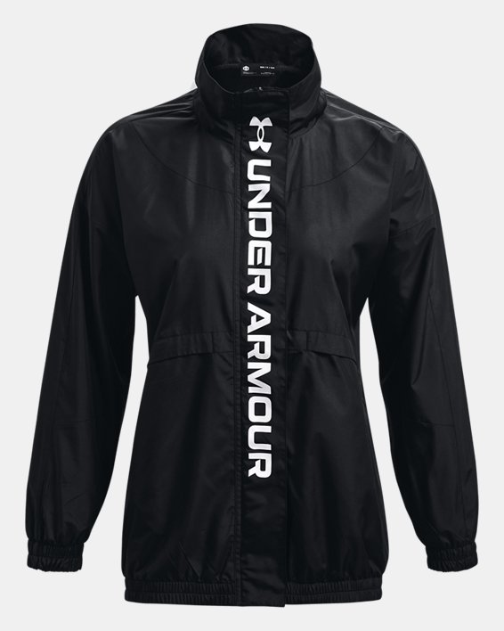 Women's UA RUSH™ Woven Oversized Jacket, Black, pdpMainDesktop image number 7